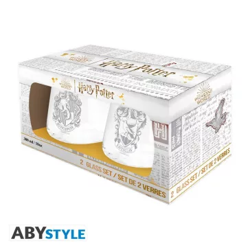   Harry Potter - Hollóhát és Hugrabug címeres 2 darabos pohár szett (300 ml)