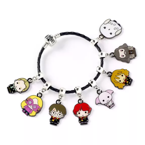 Harry Potter 18 cm-es fekete bőr charm karkötő Harry Potter 18 cm-es fekete bőr charm karkötő