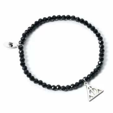   Harry Potter - Halál ereklyéi 925-ös sterling ezüst charm karkötő fekete kristályokkal