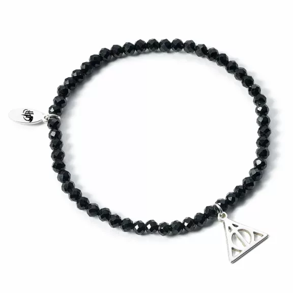 Harry Potter - Halál ereklyéi 925-ös sterling ezüst charm karkötő fekete kristályokkal Harry Potter - Halál ereklyéi 925-ös sterling ezüst charm karkötő fekete kristályokkal