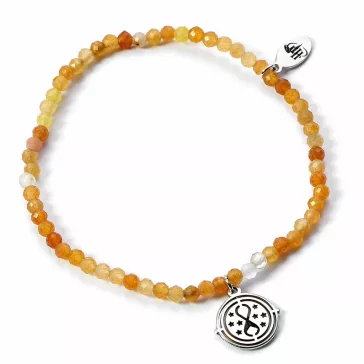   Harry Potter - Időnyerő 925-ös sterling ezüst charm karkötő narancssárga kristályokkal
