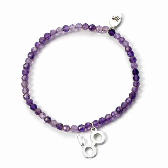 Harry Potter - Szemüveg és villám 925-ös sterling ezüst charm karkötő lila kristályokkal Harry Potter - Szemüveg és villám 925-ös sterling ezüst charm karkötő lila kristályokkal