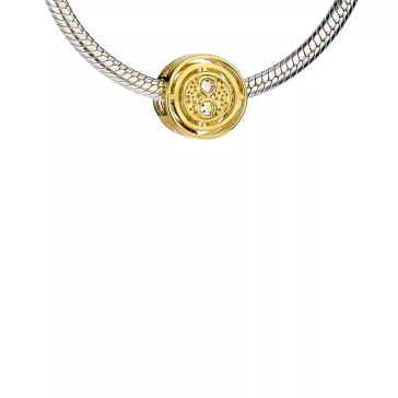   Harry Potter - Időnyerő aranyozott 925-ös sterling ezüst elválasztó gyöngy kristályokkal