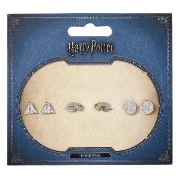   Harry Potter - Halál ereklyéi, Aranycikesz és 9 és 3/4. vágány bedugós fülbevaló szett