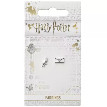   Harry Potter - Hedvig és levél ezüst bevonatú bedugós fülbevaló