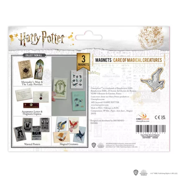 Harry Potter - Legendás Lények Gondozása hűtőmágnes szett (3 db)