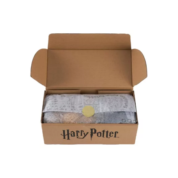 Harry Potter - Hugrabug mintás zokni és ujjatlan kesztyű kötőkészlet szett